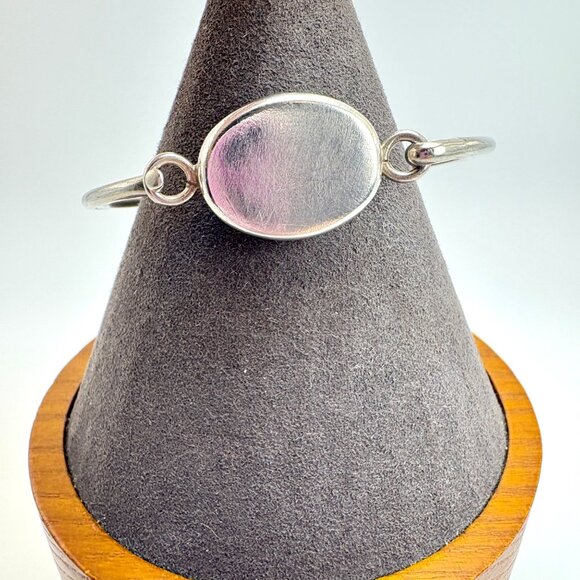 VTG Solid Sterling Silver 925 Engravable ID Bangle Bracelet One Size - Picture 2 of 12